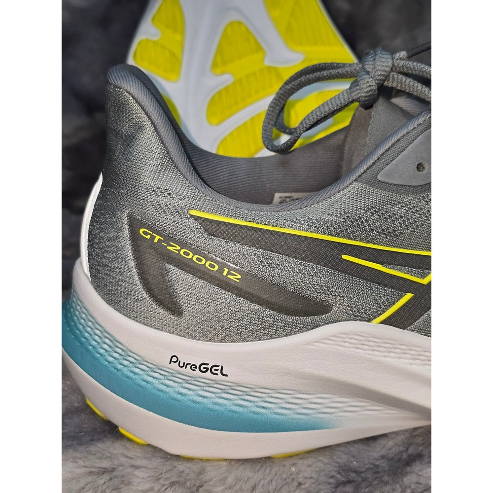 NWOT ASICS GT 2000 12 Men's Grey‎ Yellow PureGEL Running Shoes Size 12 - Picture 7 of 7